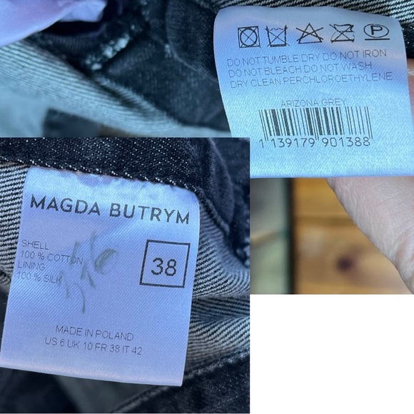Magda Butrym Wm’s Arizona Grey Denim Cropped Jeans Jacket Sz 38/6 - Picture 4 of 15